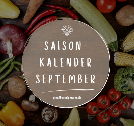 Vorschaubild für den Saisonkalender im September: Verschiedenes Gemüse ist kreisförmig um die Überschrift angeordnet