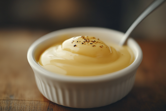 Vegane Sauce Hollandaise in einer Schale