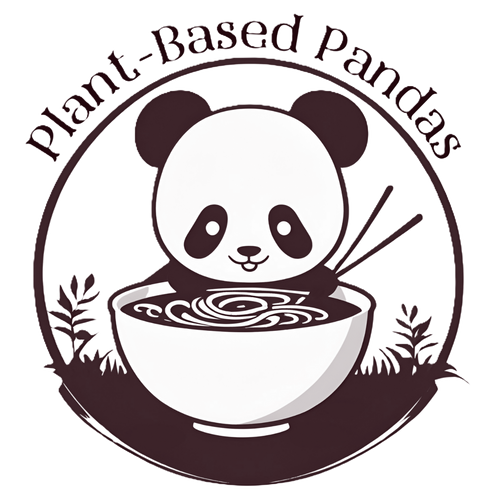 Plant-Based Pandas Logo mit Schriftzug ohne Hintergrund